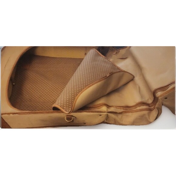 Vtg Gucci Suitcase Garment Bag Italy Red Green Web Stripe Travel Luggage Read - Picture 7 of 7